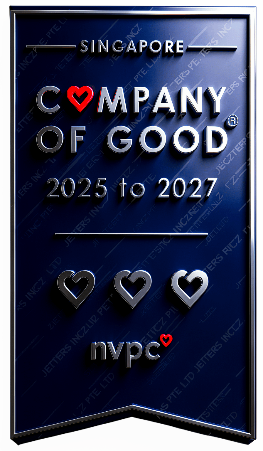 NVPC Company of Good 2025 to 2027 3 Hearts mark